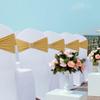 Spandex Chair Sashes Bows - Babenest 100PCS Premium Stretch Chair Cover Band with Buckle Slider Universal Elastic Chair Ties for Wedding Easter Party Ceremony Reception Banquet Decoration (Gold) view 2