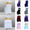 Spandex Chair Sashes Bows - Babenest 100PCS Premium Stretch Chair Cover Band with Buckle Slider Universal Elastic Chair Ties for Wedding Easter Party Ceremony Reception Banquet Decoration (Gold) view 3