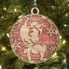 Unicorn with Pink Glittery Background Wood Ornament view 2