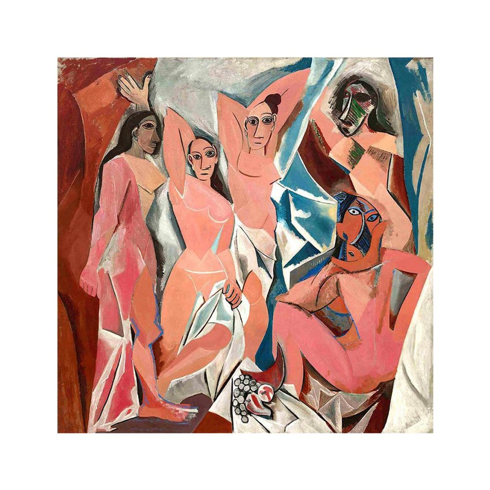 XIANGPEIFBH Picasso Famous Painting Les Demoiselles d'Avignon Canvas Poster Woman Artwork Prints Abstract Wall Picture for Room Decor 60x60cm(24x24in) Unframed
