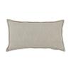 Benjara Norm 26 Inch Leather Decorative Lumbar Throw Pillow, Stitched, Taupe Brown view 2