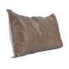 Benjara Norm 26 Inch Leather Decorative Lumbar Throw Pillow, Stitched, Taupe Brown view 4