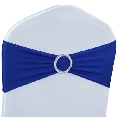 Spandex Chair Sashes Bows - Babenest 100PCS Premium Stretch Chair Cover Band with Buckle Slider Universal Elastic Chair Ties for Wedding Party Ceremony Reception Banquet Decoration (Royal Bule)