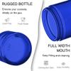 Bumobum 1 oz Blue Glass Jars with Lids, 48 pack Clear Small Jars with Black Lids, White Labels & Inner Liners, Empty Round Cosmetic Containers for Cream, Lotion view 2
