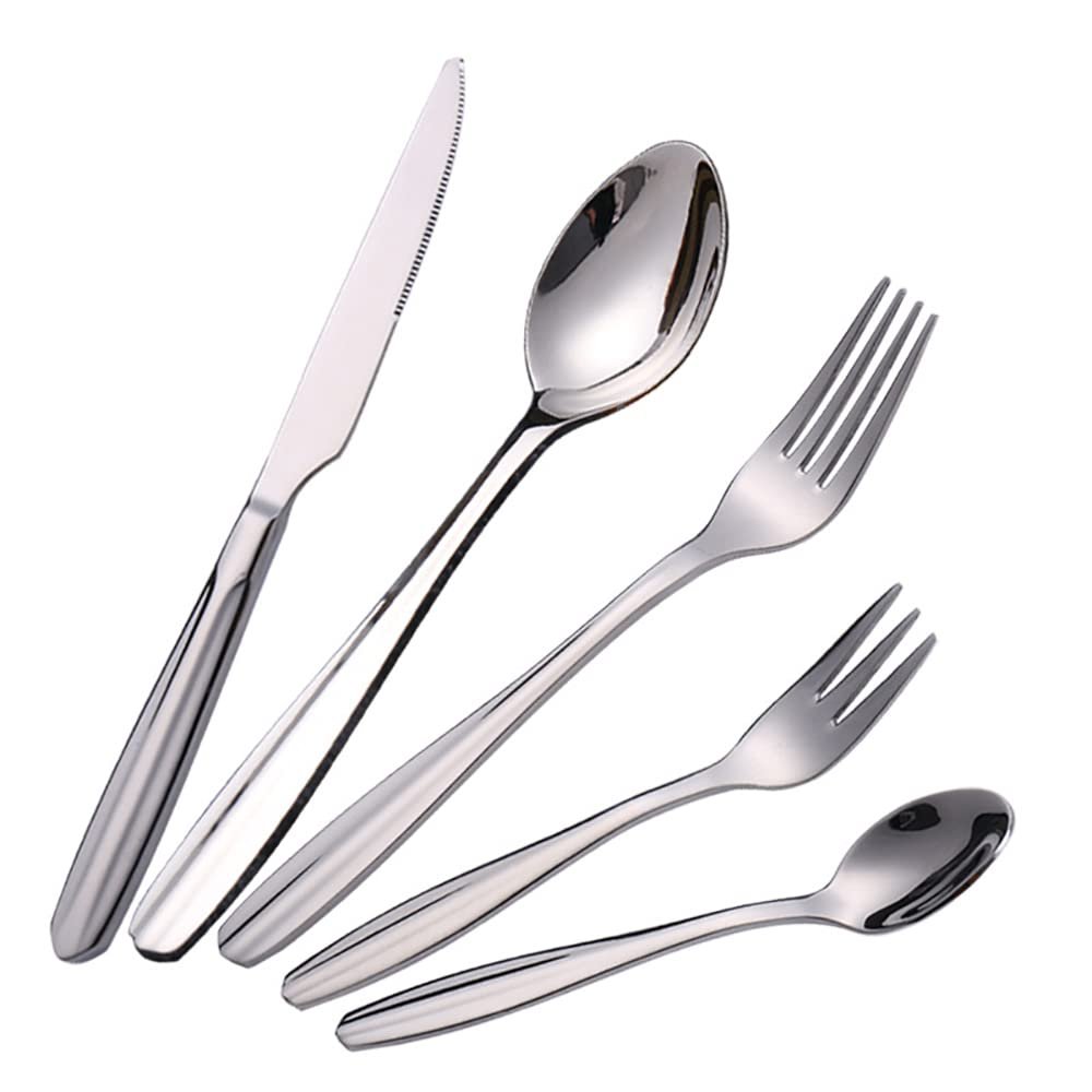 70 Piece Silverware Set for 14 Nice Weight Heavy 18/10 Stainless Steel Flatware Sets Kitchen Wedding Restaurant Cutlery Utensil Include Spoons Forks Knifes Dessert Spoons Dessert Forks
