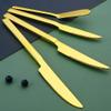 32 Piece Gold Silverware Set for 8 Durable 18/10 Stainless Steel Flatware Sets Bordered Square Tableware Include Forks Spoons Knifes Teaspoons Kitchen Wedding Restaurant Cutlery Utensil view 4