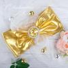 Spandex Chair Sashes Bows - Babenest 30PCS Premium Stretch Chair Cover Band with Buckle Slider Universal Elastic Chair Ties for Wedding Party Ceremony Reception Banquet Decoration (Metallic Gold) view 2
