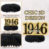 9Pcs 80th Birthday Decorations Honeycomb Centerpieces for Men Women, Black Gold Happy 80th Birthday Centerpieces Tables Toppers Party Decorations Supplies,Vintage 1946 Aged Table Sign Decor view 3