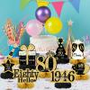 9Pcs 80th Birthday Decorations Honeycomb Centerpieces for Men Women, Black Gold Happy 80th Birthday Centerpieces Tables Toppers Party Decorations Supplies,Vintage 1946 Aged Table Sign Decor view 4