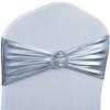 Spandex Chair Sashes Bows - Babenest 30PCS Premium Stretch Chair Cover Band with Buckle Slider Universal Elastic Chair Ties for Wedding Party Ceremony Reception Banquet Decoration (Metallic Silver) view 1