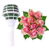 Sewroro 4pcs Foam Floral Handle Bouquet Holders Bridal Wedding Bouquet Holder Decoration Flower Foam Handle (Green Mud and White Cover) view 3