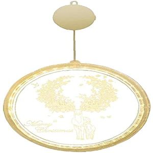 Christmas Decorations, 3D Chandelier, Christmas Decoration Deer with Sucker for Windows, Terrace, Bedroom, Warm White