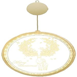 Christmas Decorations, 3D Chandelier, Christmas Decoration Deer with Sucker for Windows, Terrace, Bedroom, Warm White