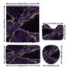 4 Pcs Purple Marble Shower Curtain Sets, Gold Cracked Lines Black Bathroom Decor, Rug Toilet Lid Cover and Non-Slip U Shape Mat, Abstract Modern Luxury Waterproof Shower Curtain with 12 Hooks, 72 x 72 view 2