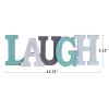 Morning View Wooden Laugh Sign Decorative Hanging Word Signs Table Top Cutout Block Letters Standing Laugh Letter Sign Wall Decor for Living Room Home Decor Shelf Mantel (Aqua) view 2