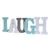 Morning View Wooden Laugh Sign Decorative Hanging Word Signs Table Top Cutout Block Letters Standing Laugh Letter Sign Wall Decor for Living Room Home Decor Shelf Mantel (Aqua) view 3