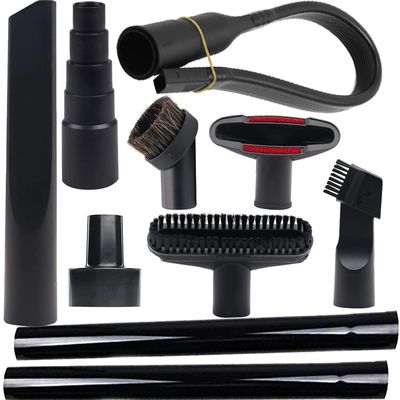 10 Pcs Universal Vacuum Attachments for Shop Vac Accessories - 2 1/2" to 1 1/4" and 1 7/8" to 1" Vacuum Hose Adapter Kit, Vacuum Brush Attachment Flexible Crevice Tool, Vacuum Extension Wand