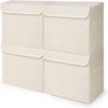 Bagnizer Large 22 Quart [4-Pack] Linen Fabric Foldable Storage Bin Cube Organizer Basket with Flip-Top Lid & Handles, Clothes Blanket Box for Home, Office, Closet (14.6 x 9.5 x 9.5, Beige) view 1