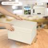 Bagnizer Large 22 Quart [4-Pack] Linen Fabric Foldable Storage Bin Cube Organizer Basket with Flip-Top Lid & Handles, Clothes Blanket Box for Home, Office, Closet (14.6 x 9.5 x 9.5, Beige) view 4