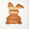 Affinity Decor Organic Acacia Kitchen Cutting Chopping Board for Butcher Block Cheese and Vegetables Fruit Salad Halloween Christmas Gift (Bunny Board 15"L x 7"W) view 1