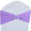 Spandex Chair Sashes Bows - Babenest 100PCS Premium Stretch Chair Cover Band with Buckle Slider Universal Elastic Chair Ties for Wedding Party Ceremony Reception Banquet Decoration (Purple) view 1