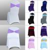 Spandex Chair Sashes Bows - Babenest 100PCS Premium Stretch Chair Cover Band with Buckle Slider Universal Elastic Chair Ties for Wedding Party Ceremony Reception Banquet Decoration (Purple) view 3