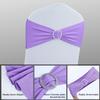 Spandex Chair Sashes Bows - Babenest 100PCS Premium Stretch Chair Cover Band with Buckle Slider Universal Elastic Chair Ties for Wedding Party Ceremony Reception Banquet Decoration (Purple) view 4