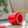 DECRZPB Handmade Ceramic Coffee Mug Cow In Red Cup 3D Cartoon Three-Dimensional Animals Tea Cup Pottery Coffee Cup Mug Gift for Office and Home view 2