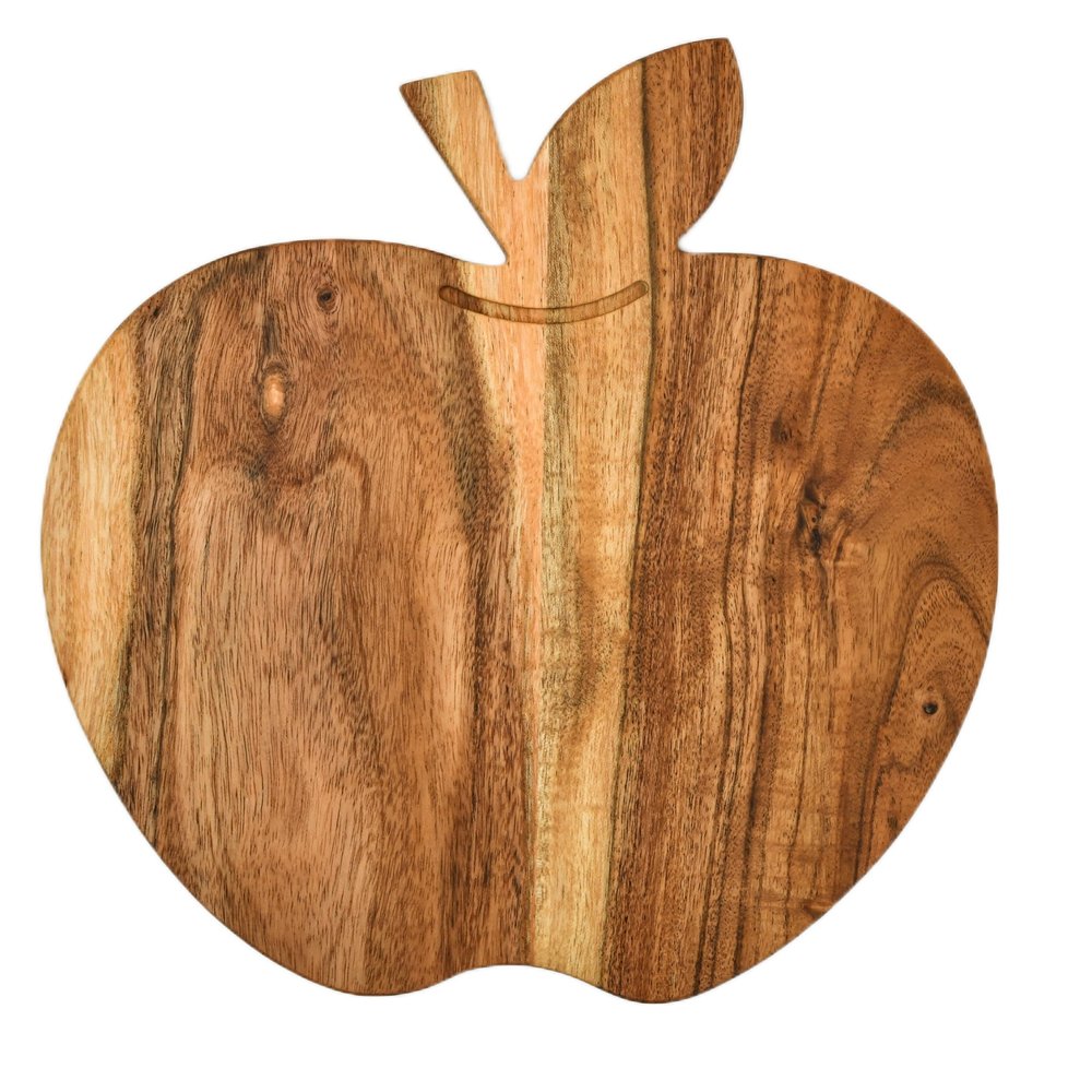 Affinity Decor Organic Acacia Kitchen Cutting Chopping Board for Butcher Block Cheese and Vegetables Fruit Salad Halloween Christmas Gift (Apple board 11"L x 9"W)