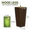 Yes4All 6 Inches Square Wood Furniture Legs Set of 4 - Wooden Replacement Feet for Couch, Bed, Bench - Adjustable Sofa, Ottomans Tapered Leg with Leveler - Brown Rubber Wood Parts for Table, Chair view 2