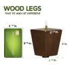 Yes4All 3 Inches Square Wood Furniture Legs Set of 4 - Wooden Replacement Feet for Couch - Adjustable Sofa, Ottomans Tapered Leg with Leveler - Brown Solid Wood Parts for Table, Chair view 2