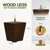 Yes4All 3 Inches Square Wood Furniture Legs Set of 4 - Wooden Replacement Feet for Couch - Adjustable Sofa, Ottomans Tapered Leg with Leveler - Brown Solid Wood Parts for Table, Chair view 3