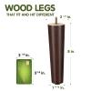 Yes4All 8 Inches Round Wood Furniture Legs Set of 4 - Wooden Replacement Feet for Couch, Bed, Bench - Adjustable Sofa, Ottomans Tapered Leg with Leveler - Brown Rubber Wood Parts for Table, Chair view 2