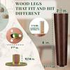 Yes4All 8 Inches Round Wood Furniture Legs Set of 4 - Wooden Replacement Feet for Couch, Bed, Bench - Adjustable Sofa, Ottomans Tapered Leg with Leveler - Brown Rubber Wood Parts for Table, Chair view 3
