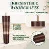 Yes4All 8 Inches Round Wood Furniture Legs Set of 4 - Wooden Replacement Feet for Couch, Bed, Bench - Adjustable Sofa, Ottomans Tapered Leg with Leveler - Brown Rubber Wood Parts for Table, Chair view 4
