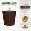 Yes4All 4-Inch Square Wooden Furniture Legs Set of 4, Brown Mid-Century Modern Feet for Sofa, Ottoman, Bench, Dresser, and Table Risers with Adjustable Levelers for Stability and Floor Protection view 3