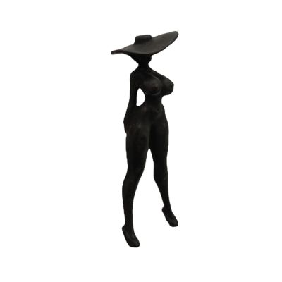 4.72In Black Copper Sexy Lady Figurine,Voluptuous Female Body Ornaments Body Art Ketone Body Miniatures Statue,Home Office Desktop Decoration Ornament