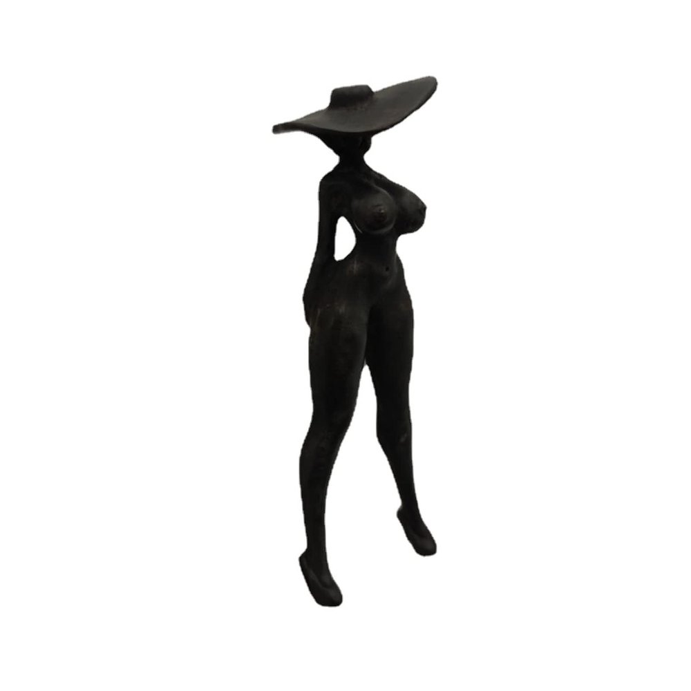 4.72In Black Copper Sexy Lady Figurine,Voluptuous Female Body Ornaments Body Art Ketone Body Miniatures Statue,Home Office Desktop Decoration Ornament