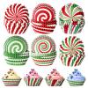 600 Pieces Christmas Cupcake Liners 6 Style Christmas Party Cupcake Holder Toppers Muffin Cups Wrappers Xmas Paper Baking Cups for Cake Candy Make Baking Supplies view 1