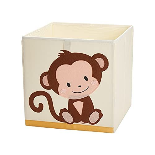 AnThien 2022 New 13 inchCube Folding Storage Box Cartoon Animal Storage Bin Oxford Fabric Storage Boxes For Nursery s Organizers