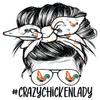 #Crazychickenlady Crazy Chicken Lady 5 inch Waterproof Decal Sticker Messy Bun Chick Eggs Farm Barn Boho Wire Barbed Wire Western Farmhouse Country Cowboy Cowgirl Wood Feather Rodeo Sunflower Animals Vintage Chicken Cow Pig Horse CS1524-2PK view 2