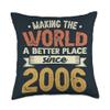 18 Birthday Making the world a better place since 2006 Throw Pillow view 1