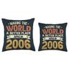 18 Birthday Making the world a better place since 2006 Throw Pillow view 3