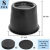 BTSD-home Round Bed Risers 4 Inch, Heavy Duty Furniture Risers for Queen & King Bed Frames, Couch & Table, Circular Bed Lifts for Underbed Storage, 3.5" Lift, 4000 lbs Capacity, Set of 8 view 2