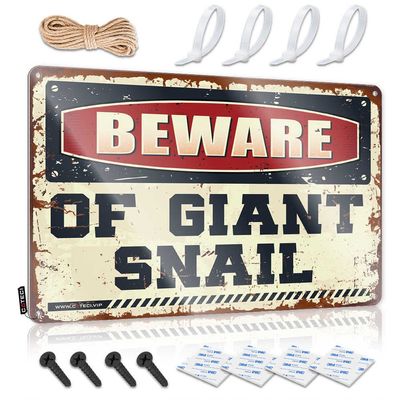 Tin Metal Decor Beware of Giant Snail Sign Camper Decorations for Inside Cheers Tin Sign ( Size : 30X40CM )