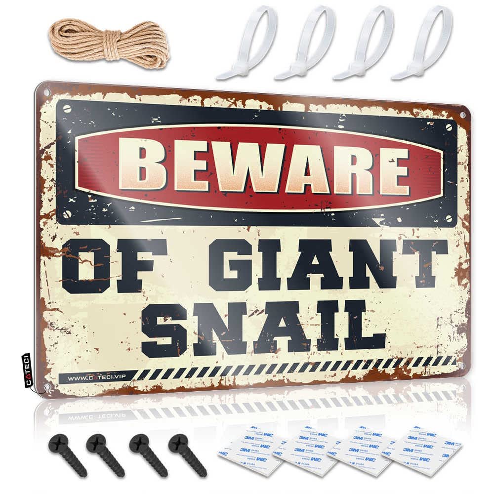 Tin Metal Decor Beware of Giant Snail Sign Camper Decorations for Inside Cheers Tin Sign ( Size : 30X40CM )