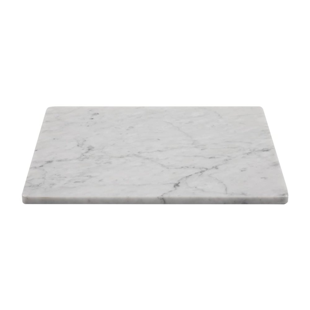 Adolif Marble Pastry and Cutting Board 12x16 Inch, Marble Slab With Non-Slip Feet For Baking, Cheese, Charcuterie, Chocolate, Pack of 1 Piece, Carrara White