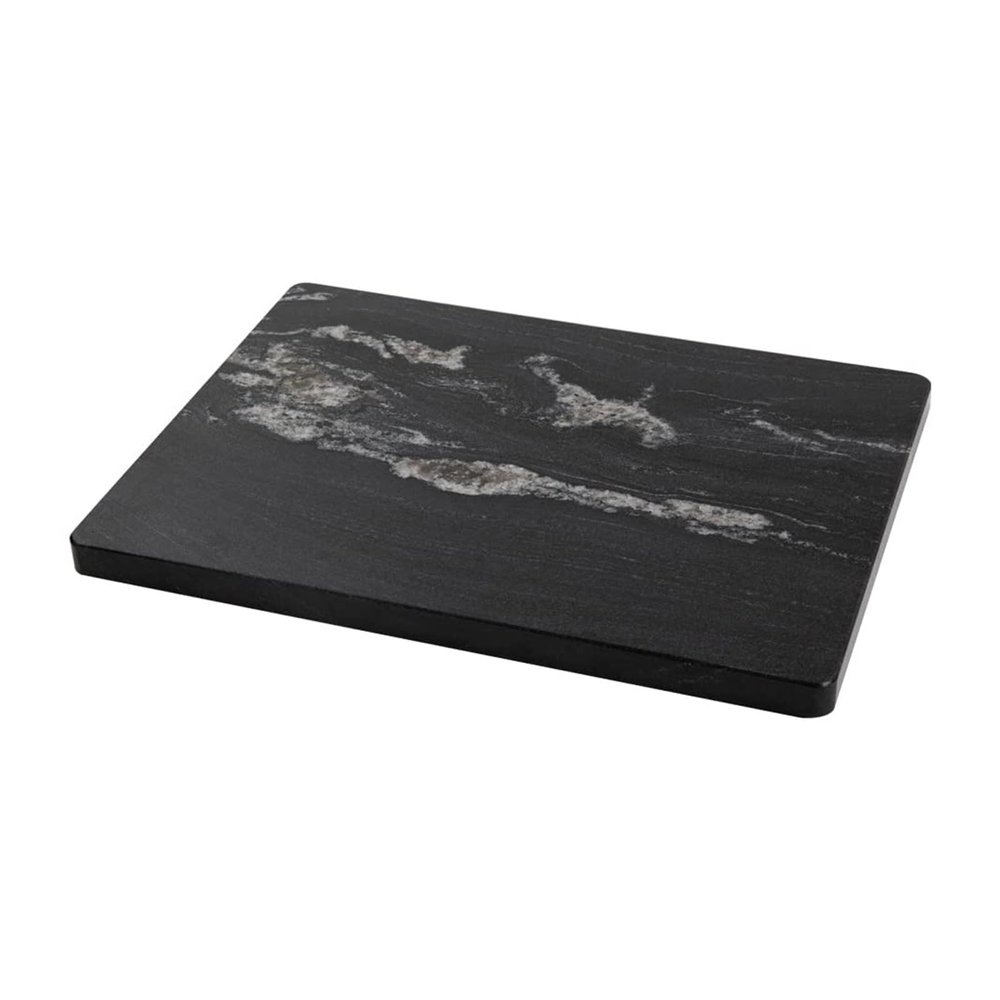 Adolif Natural Black Marble Pastry and Cutting Board, 12x16x0.7 Inch, Heavy for Dough Chocolate, Pack of 1
