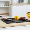 Adolif Natural Black Marble Pastry and Cutting Board, 12x20x0.7 Inch, Heavy for Dough Chocolate, Pack of 1 view 2