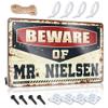 Metal Home Sign Beware of Mr. Nielsen Sign Funny Metal Signs for Outdoors Room Door Decor ( Size : 30X40CM ) view 1